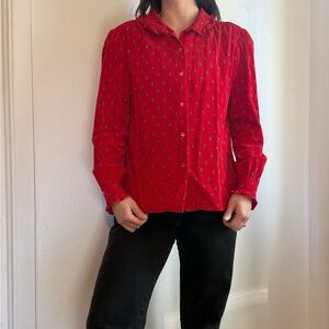 Vintage Floral Cotton Blouse